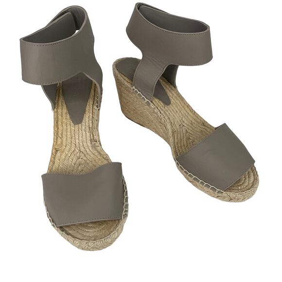 Vince Sophie Espadrille Sandals 10 Taupe 3.5" Wedge Heels - Picture 9 of 10